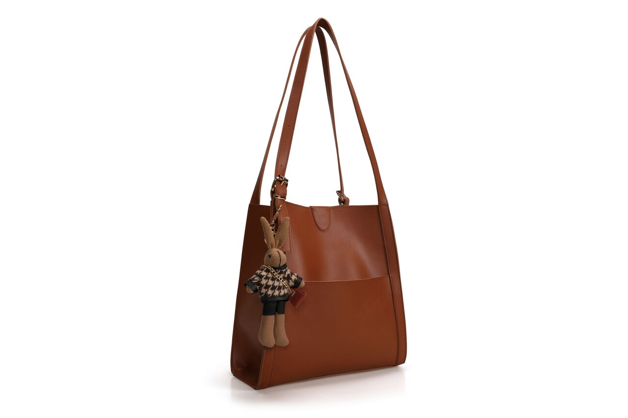 Geanta, Lucky Bees, 352 Tan, piele ecologica, maro - imagine 7